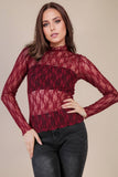 Sheer Shadows Mesh Top: Black/Floral