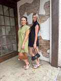 Normalize Scallops Dress: Green