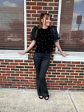 Velvet Pearls Top: Black
