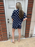 Dotted & Demure Set: Navy White