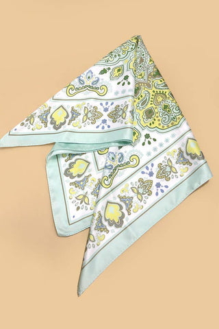 Paisley Print Scarf: Mint