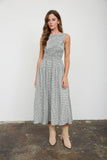 Gingham Garden Midi Dress: Green