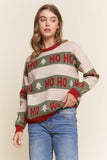 HoHoHo Sweater: Olive/Red