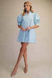 Prim & Proper Mini Dress: Sky