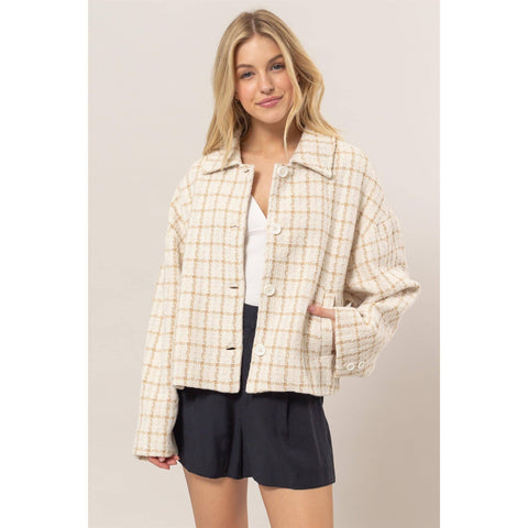 Briar Check Jacket: Cream