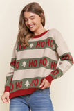 HoHoHo Sweater: Olive/Red