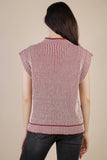 Pinned and Knitted Top: Maroon