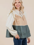 Good Feeling Colorblock Top: Cream Multi