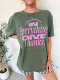 Thankful Scripture Tee: Olive