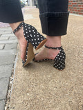 Save The Date Heels: Black White Polka Dots