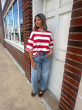 Gameday Striped Top: Red/White