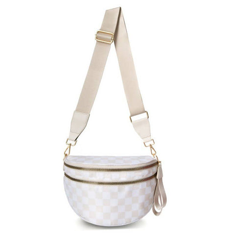 Check Me Out Crossbody Bag: Beige
