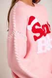Santa Baby Knit Sweater: Light Pink