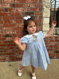 Ritzy Little Rabbit Collar Dress: Blue