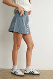 Sweet Scallop Denim Skirt: Mediumwash