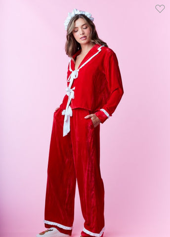 Miss Claus Pajama Set: Red