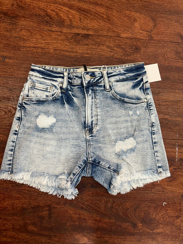 Now and Then Shorts: Light Wash