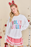 Holly Jolly Gingham Pullover: White