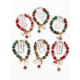 Stretch Christmas Theme Charm Bracelet: Multi-Color