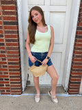 Essential Ribbed Tank: Pistachio Cream