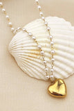 Princess Pearl Heart Necklace: Gold
