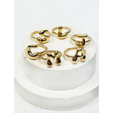 Personalized Initial Alphabet Gold Ring: GOLD