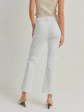 Prompt Cropped Flare Denim: White
