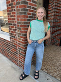 A Bit Nautical Striped Top: Apple Green