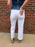 Willow Baby Barrel Jeans: White Denim
