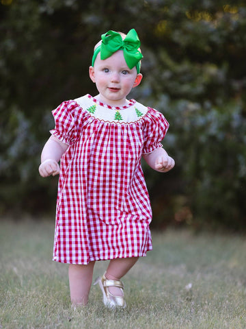 The Merry Gingham Dress: Red