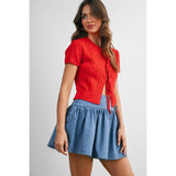 Dotted Doll Mini Skirt: Denim