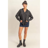 Sassy Satin Long-Sleeve: Black