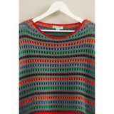 The Jovie Striped Sweater: Charcoal Mix