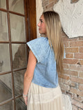 Take A Chance Chambray Top: Washed Denim