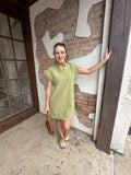 Normalize Scallops Dress: Green