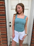 Lace & Grace Tank: Dusty Teal