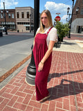 Berry Sweet Jumpsuit: Burgundy