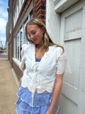 Eyelet Of The Party Top: Off White