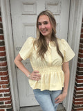 Full Of Flare Top: Butter Yellow
