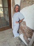 On Repeat Striped Set: Heather Grey