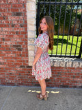 Sunday Stroll Floral Dress: Ivory/Red Mix