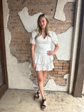 Polka Dot Party Dress: White