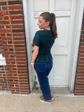 Signature Style Smocked Top: Hunter Green