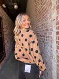 Dots of Love Pullover: Taupe/Black