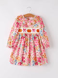 Pumpkins & Petals Dress: Pink Multi