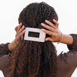 Almond Beige Rectangle Hair Clip: Medium