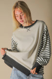 Loom and Lined Pullover: Black/Cream