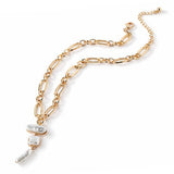 Turning Heads Pearl Necklace: Gold