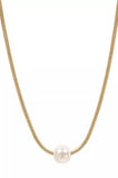 Pearly Whites Necklace: Gold