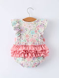 Floral Flutters Romper: Pastel Multi